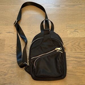 Sleek Black Crossbody Bag